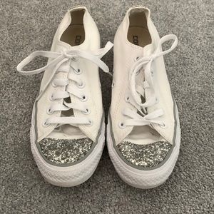 Converse with glitter toe and heel